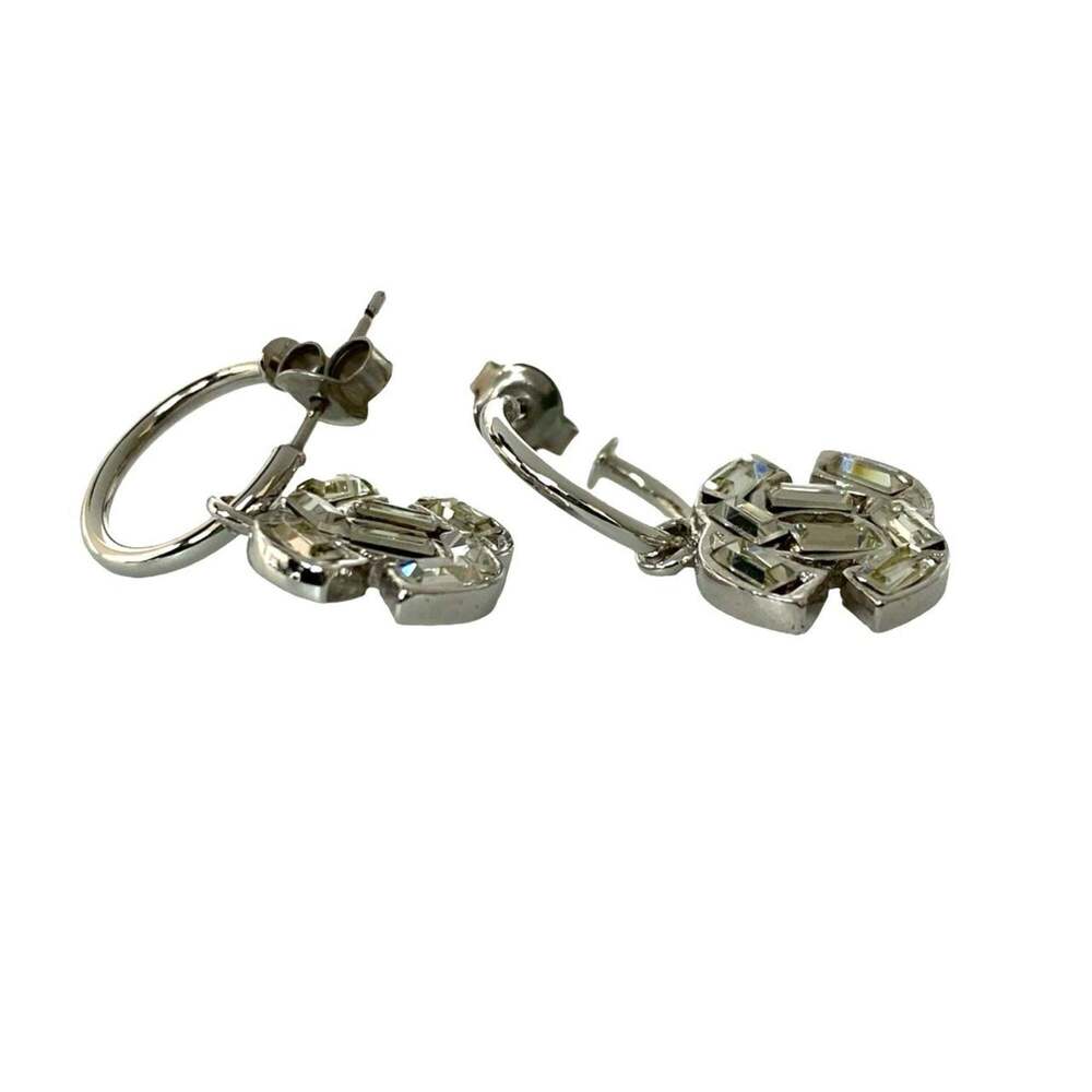 CHANEL Silver Logo Earrings - Picture 2 of 4